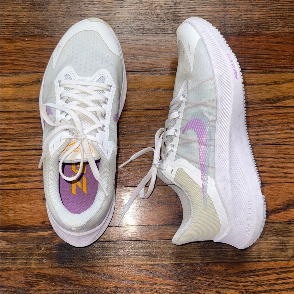 Nike Women’s Athletic Running Training Shoes White Purple Size 8.5